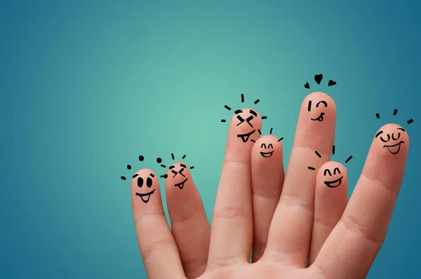 Happy fingers with brainstorming concept — Stock Photo, Image