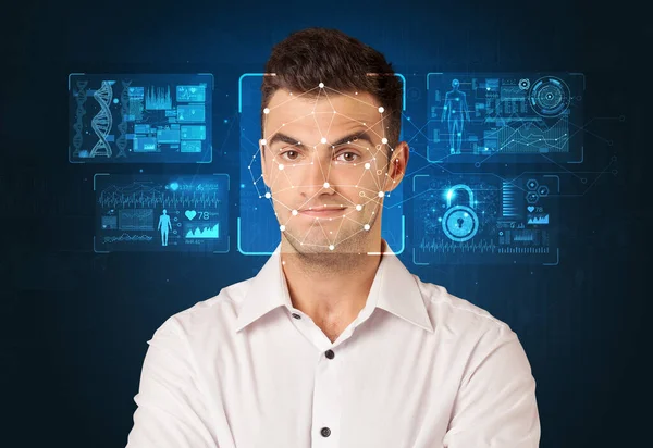 Concepto de sistema de reconocimiento facial — Foto de Stock