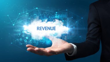 Motivasyon mesajı taşıyan iş adamının eli