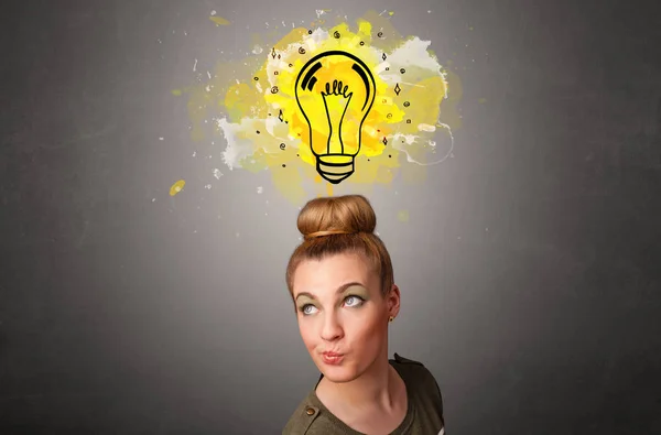 Girl with design thinking concept — Stock Photo, Image