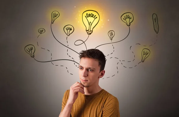 Boy with design thinking concept — Stock Photo, Image