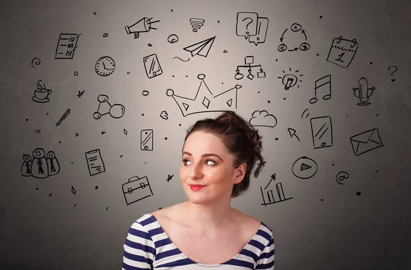 Girl with task of the days concept — Stock Photo, Image