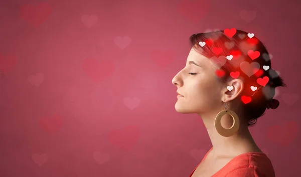 Head with full of love — Stock Photo, Image