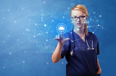 Sanal Hastane Konsept dokunmadan kişi