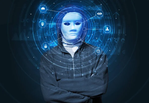 Biometrické technologie rozpoznání obličeje — Stock fotografie