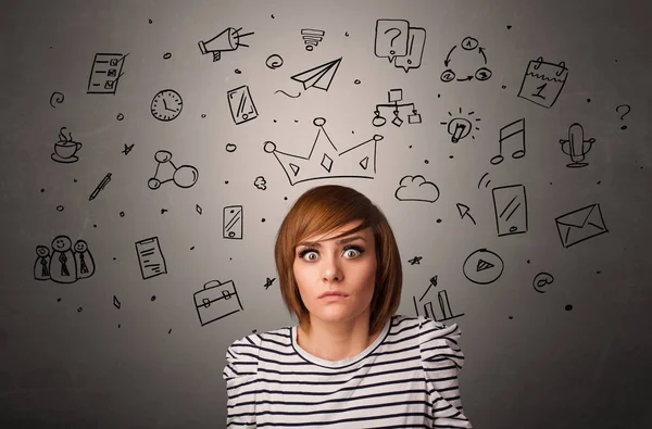 Girl with task of the days concept — Stock Photo, Image