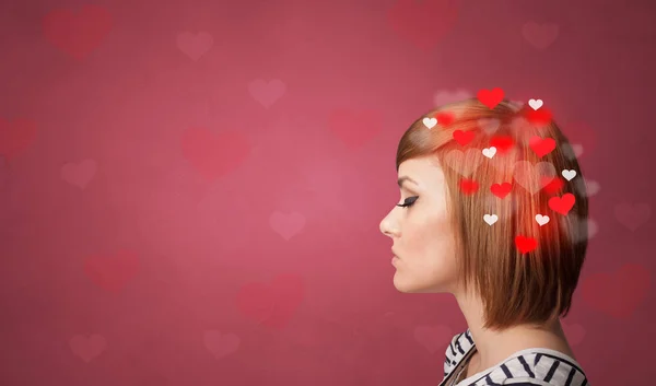 Head with full of love — Stock Photo, Image