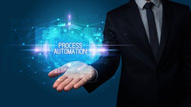 İnsan el ele tutuşması dijital teknoloji kavramı