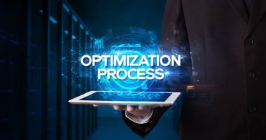 Tablet tutan kişi, iş konsepti