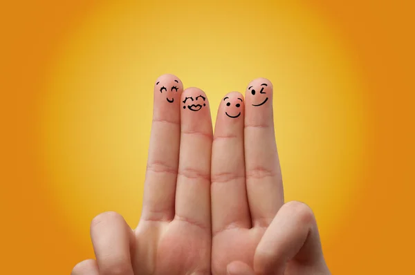 Smiley fingers loving each other — Stock Photo, Image