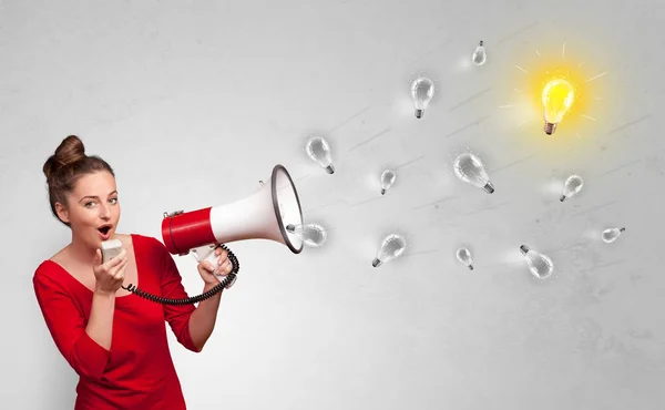 Person with loudspeaker — Stock Photo, Image