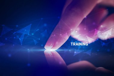 İş bağlantısı konsepti ile tablete dokunmak