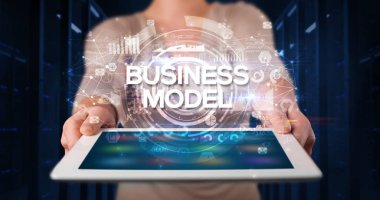 Tablet tutan kişi, iş konsepti