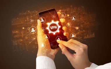Teknoloji kavramına sahip akıllı telefon kullanımı