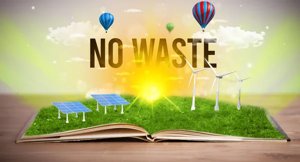 Open book, renewable energy concept