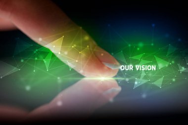 İş bağlantısı konsepti ile tablete dokunmak