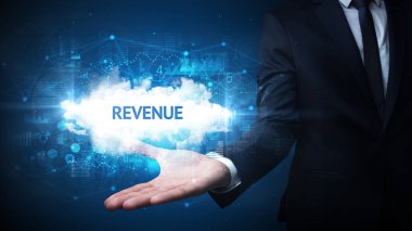 Motivasyon mesajı taşıyan iş adamının eli