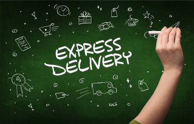 El çizimi çevrimiçi alışveriş kavramı