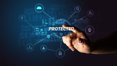 Siber güvenlik tuşuna elle dokun