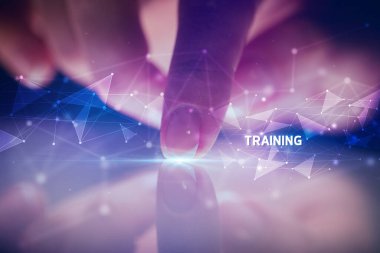 İş bağlantısı konsepti ile tablete dokunmak