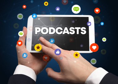 Dokunmatik ekran, sosyal medya konseptine yakın çekim