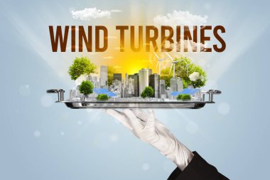 Garson eko şehir manzarası sunuyor