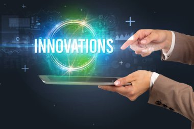 Dokunmatik ekran yakın plan, yeni teknoloji konsepti