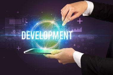 Dokunmatik ekran yakın plan, yeni teknoloji konsepti