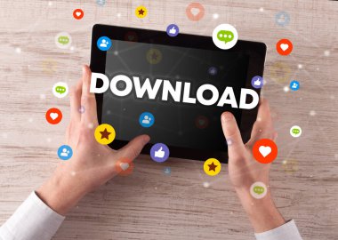 Dokunmatik ekran, sosyal medya konseptine yakın çekim