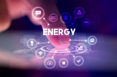 Web teknolojisi simgeleriyle tablete dokunmak