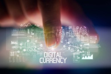 Web teknolojisi simgeleriyle tablete dokunmak