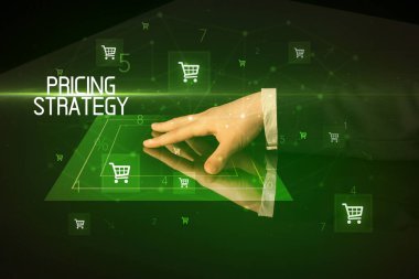 Alışveriş arabası simgeleriyle çevrimiçi alışveriş kavramı