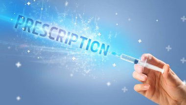 Şırınga, elinde tıbbi enjeksiyon