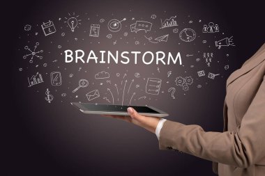 Dokunmatik ekran, sosyal medya konseptine yakın çekim