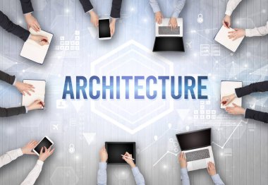 Ofiste Çalışan Meşgul İnsanlar Grubu, teknoloji konsepti