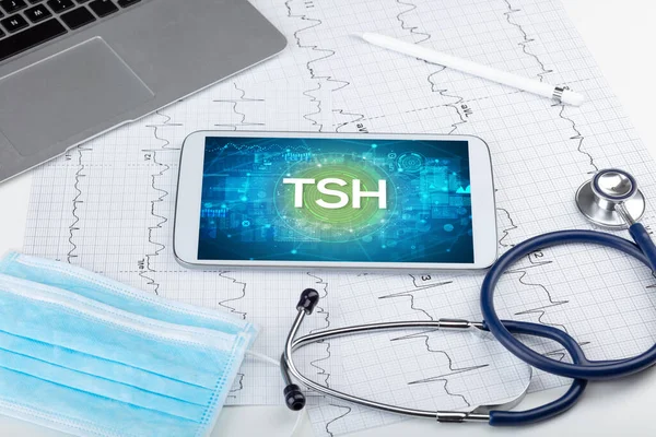 Close-up view of a tablet pc with medical abbreviation — Stock Photo, Image