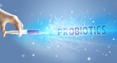 Şırınga, elinde tıbbi enjeksiyon