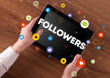 Dokunmatik ekran, sosyal medya konseptine yakın çekim