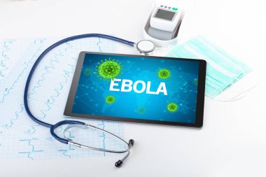 Yazılı bir tablet pc 'nin yakın görüntüsü