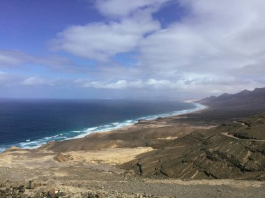 Kanarya meşhur plajında Cofete güzel görünümü ada Fuerteventura, İspanya