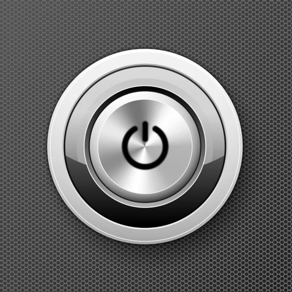 Icône du bouton marche / arrêt - bouton poussoir de lancement, démarreur — Image vectorielle