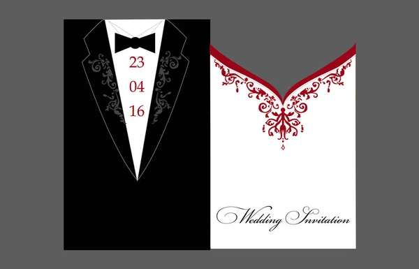 Mariée et marié invitation de mariage . — Image vectorielle