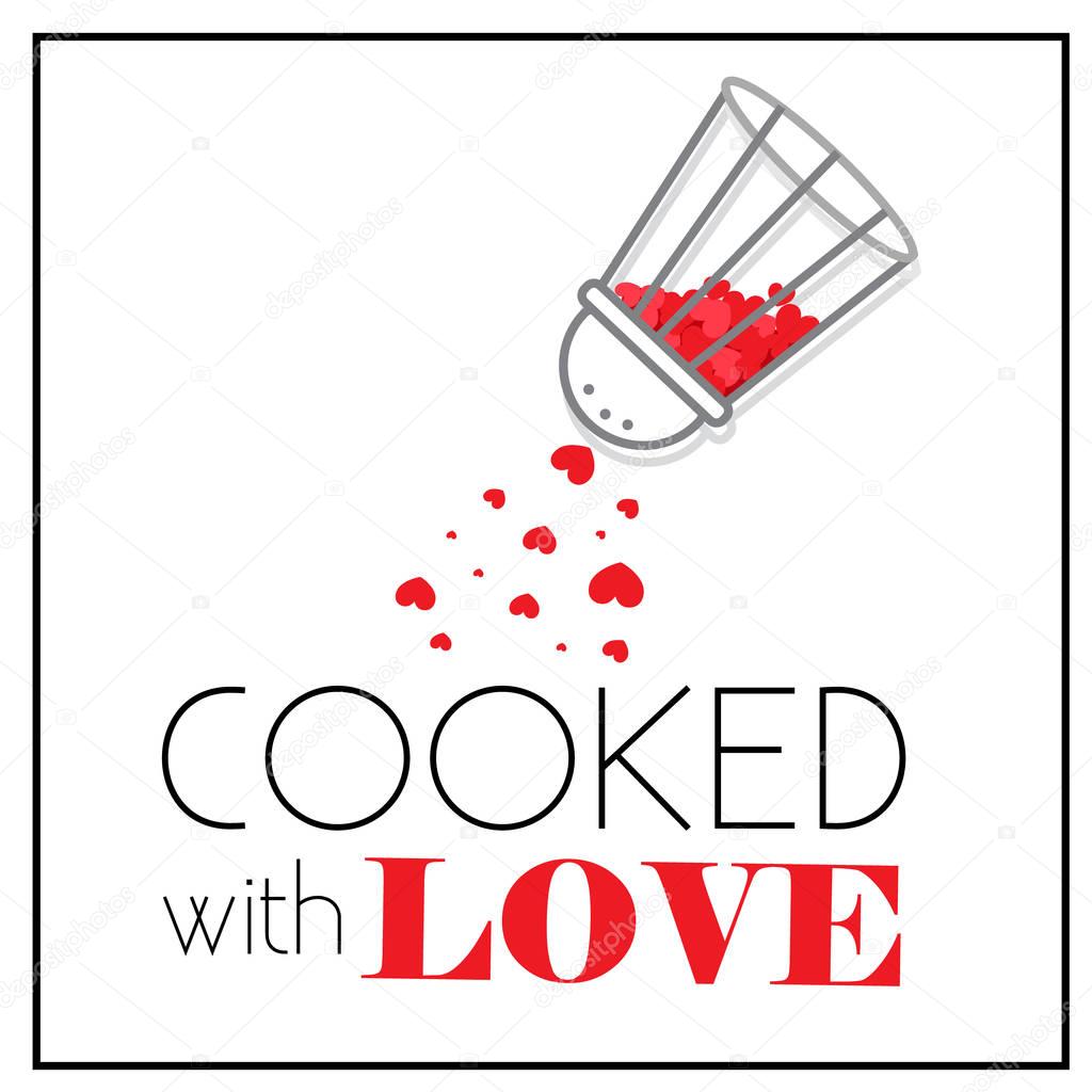 Poster or logo for cafe, menu,  interior of kitchen, home food delivery packaging