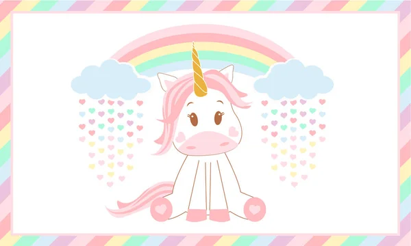 Unicorno bambino carino. — Vettoriale Stock