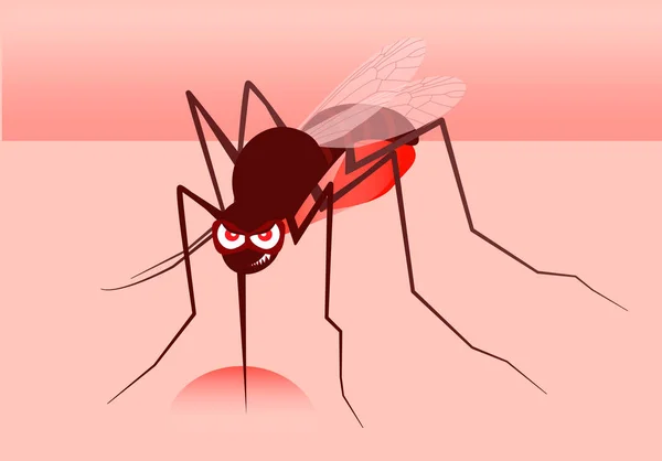 Angry mosquito. illustration vector. — Stock Vector