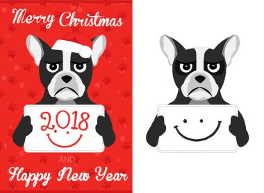 Merry Christmas and Happy New Year card.  clipart