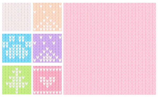 Roze en pastel gebreid naadloos patroon. — Stockvector
