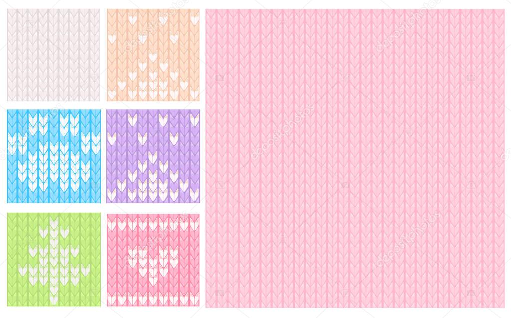 Pink and pastel knitted seamless pattern.