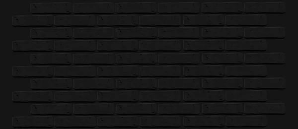 Siyah Tuğla Duvar Doku Boş Arka Plan Kırık Grunge Karanlık — Stok Vektör