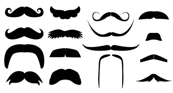 Vector Vintage Conjunto Variantes Bigode Falso Foto Adereços Cabine Para — Vetor de Stock